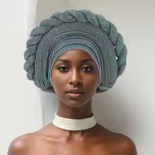 Tied Africa Braid Aso Oke Auto Gele Headtie